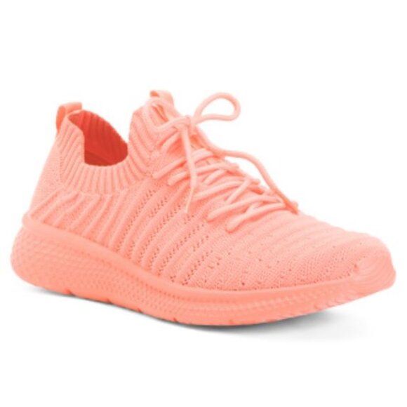 NWOB J/Slides Orange Knit Women Sneakers Size 7 - Picture 1 of 8